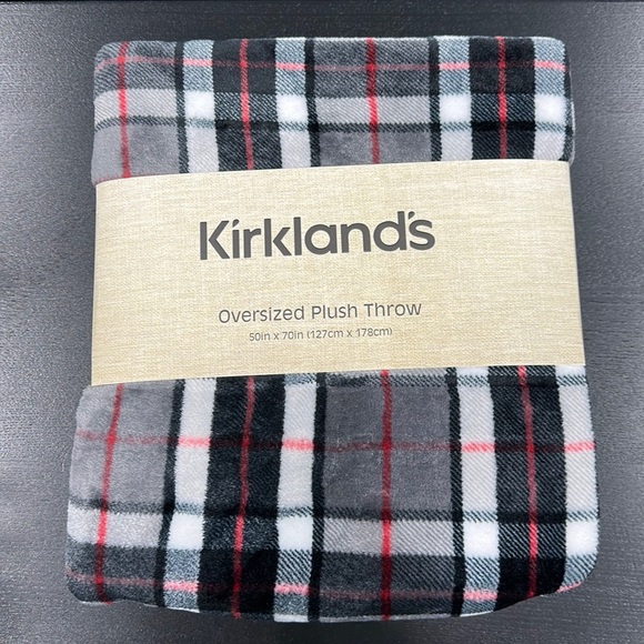 Kirkland’s Plaid Oversized Plush Blanket Throw - Picture 1 of 2